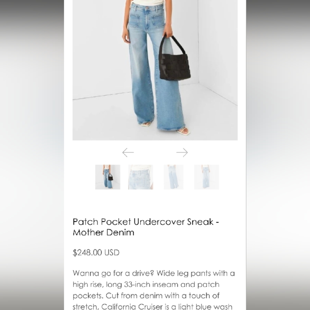 Mother Denim patch pocket undercover sneak